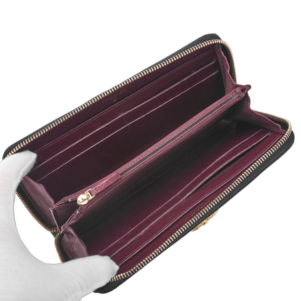 Chanel Round Long Wallet Matelasse Lambskin Black Gold-Tone Hardware Pre-Owned - Vintage La Charme