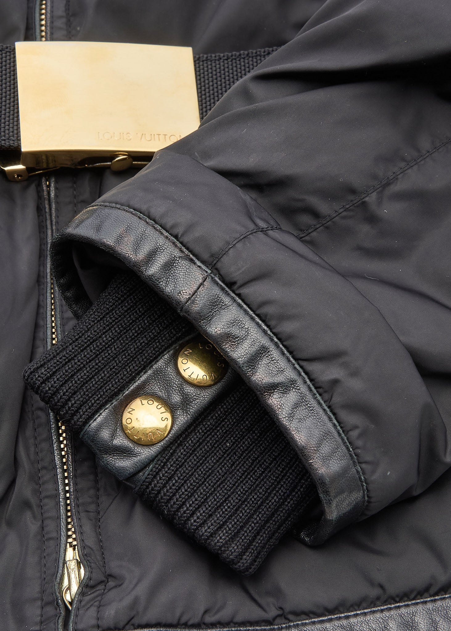 Louis Vuitton Down Jacket, Monogram, Wool, Black, Silver-Tone Hardware, Pre-Owned - Vintage La Charme