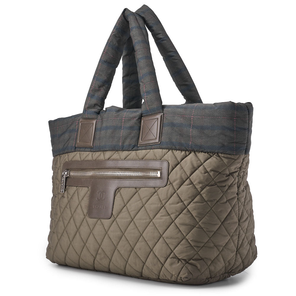CHANEL Tote Bag Matelasse Nylon Glynn Color Silver-Tone Hardware Pre-Owned - Vintage La Charme