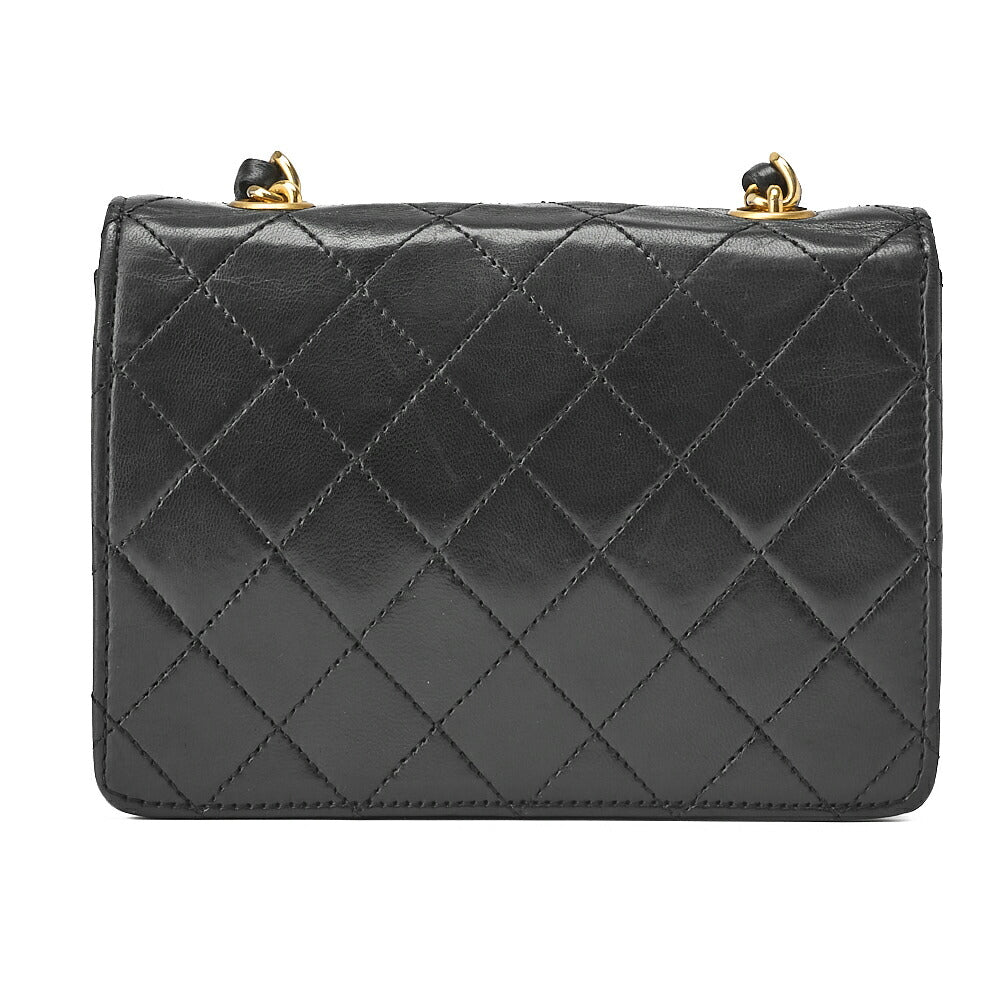 CHANEL Chain Shoulder Bag Mini Matelasse Lambskin Black Gold-Tone Hardware Pre-Owned - Vintage La Charme
