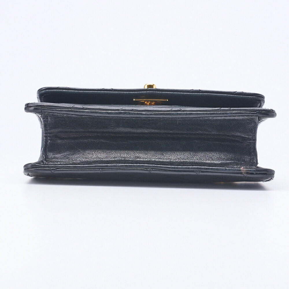 CHANEL Chain Shoulder Bag Mini Matelasse Lambskin Black Gold-Tone Hardware Pre-Owned - Vintage La Charme