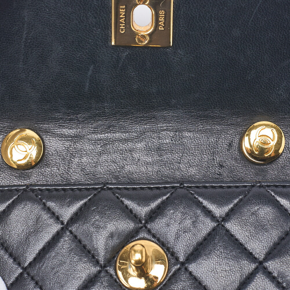 CHANEL Chain Shoulder Bag Mini Matelasse Lambskin Black Gold-Tone Hardware Pre-Owned - Vintage La Charme