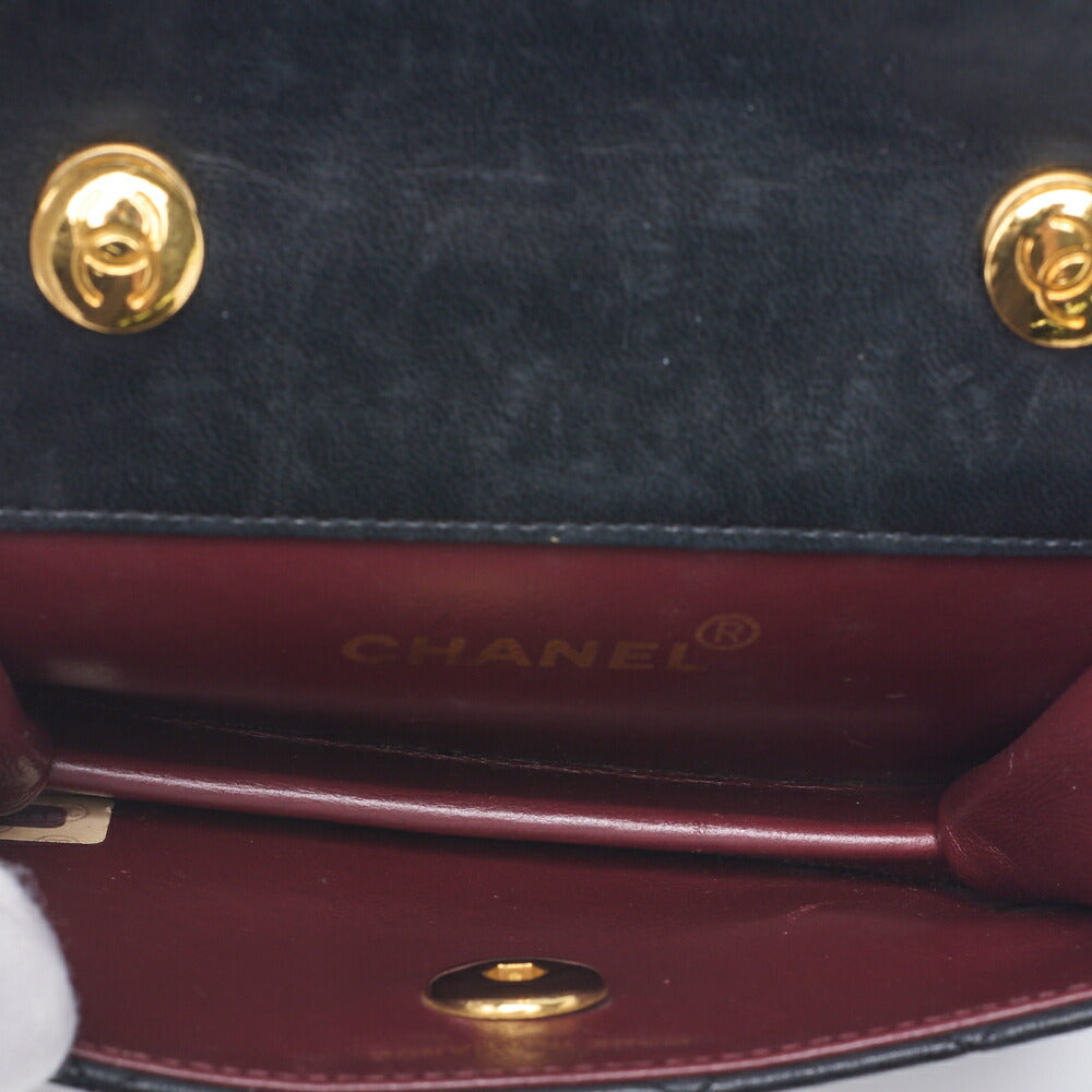 CHANEL Chain Shoulder Bag Mini Matelasse Lambskin Black Gold-Tone Hardware Pre-Owned - Vintage La Charme