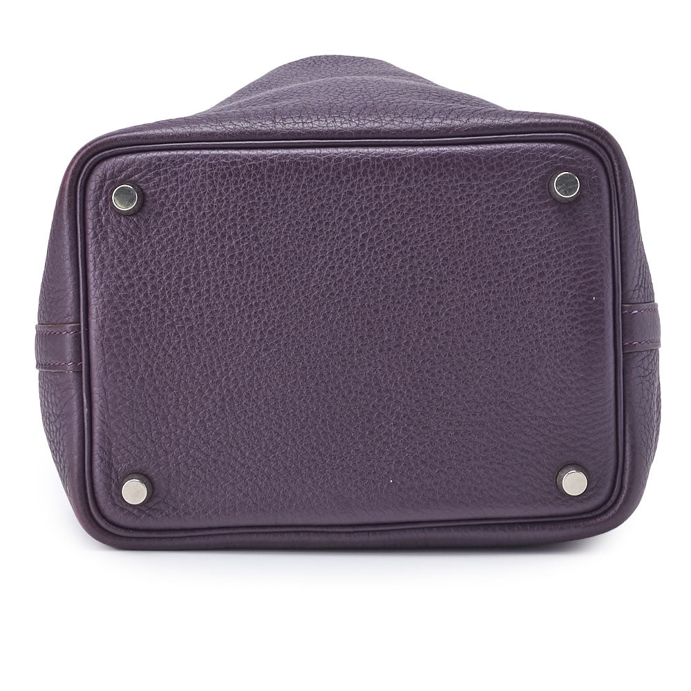 HERMES Picotin Lock PM Handbag Tryon Clemence Prune Silver-Tone Hardware Pre-Owned - Vintage La Charme