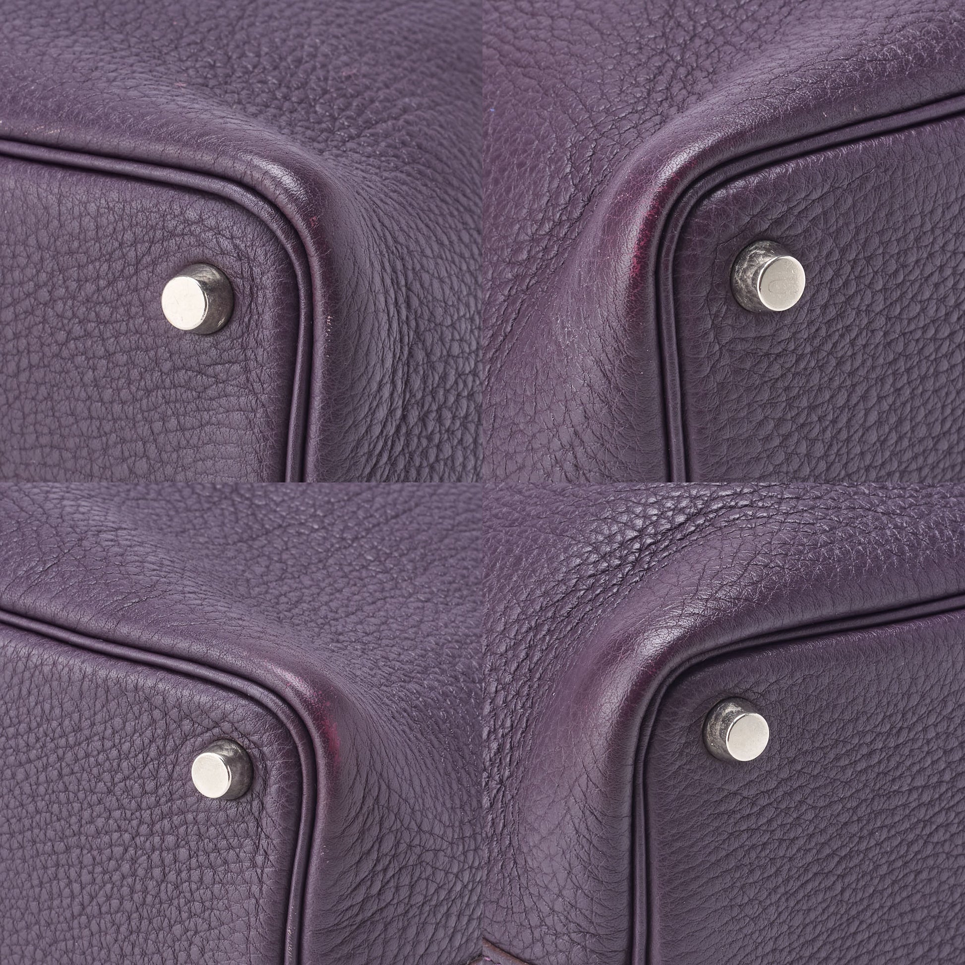 HERMES Picotin Lock PM Handbag Tryon Clemence Prune Silver-Tone Hardware Pre-Owned - Vintage La Charme