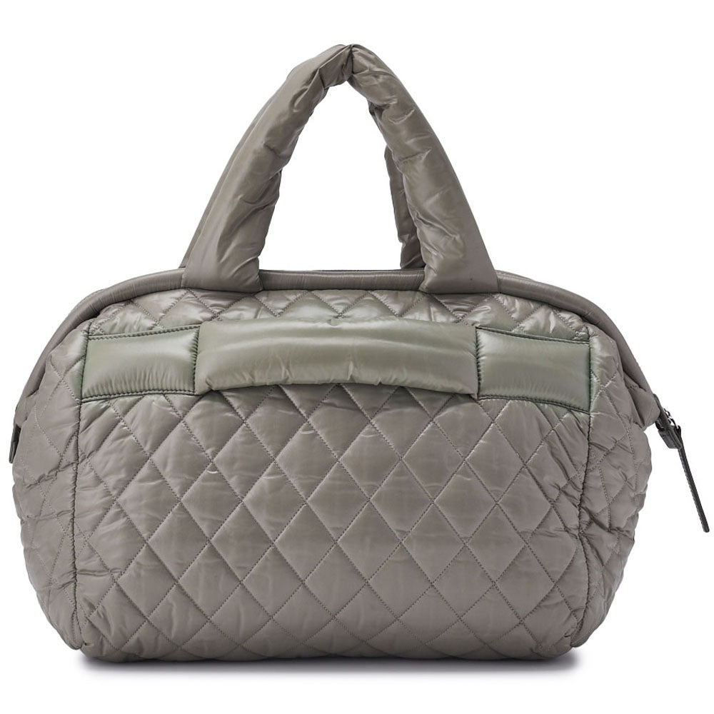 CHANEL Shoulder Tote Bag Coco Cocoon Nylon Khaki Silver-Tone Hardware Pre-Owned - Vintage La Charme