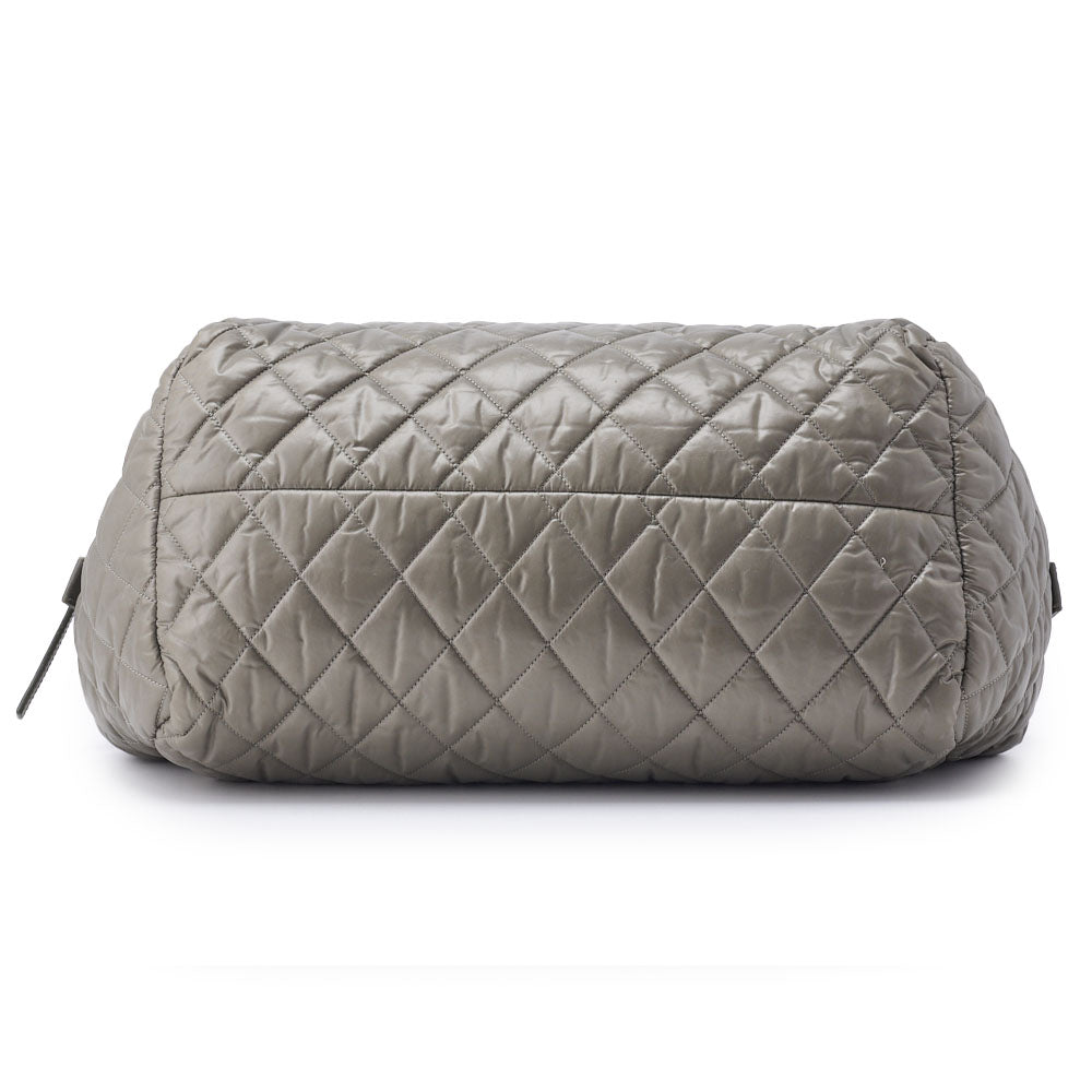 CHANEL Shoulder Tote Bag Coco Cocoon Nylon Khaki Silver-Tone Hardware Pre-Owned - Vintage La Charme