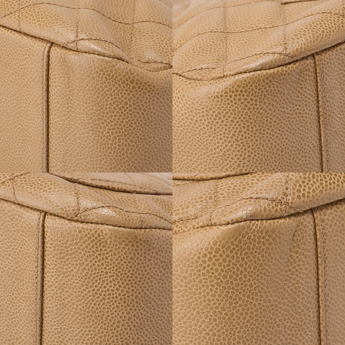 CHANEL Shoulder Bag Matelasse Coco Mark Caviar Skin Beige Gold-Tone Hardware Pre-Owned - Vintage La Charme