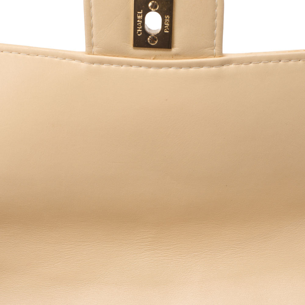 CHANEL Handbag Wild Stitch Matelasse Calf Leather Beige Gold-Tone Hardware Pre-Owned - Vintage La Charme