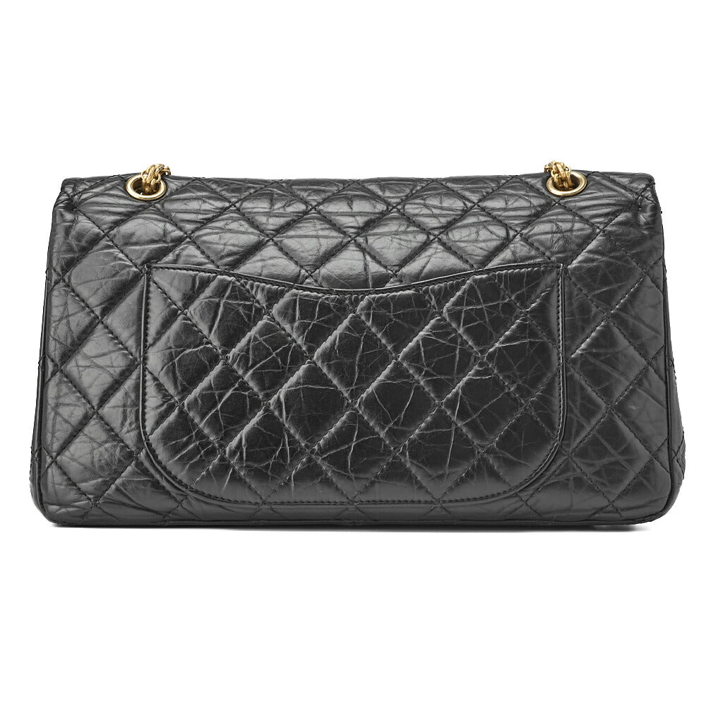 CHANEL Shoulder Bag, Deca Matelasse Turn Lock 2.55 Lock Chain, Vintage Calf, Black, Gold-Tone Hardware, Pre-Owned - Vintage La Charme