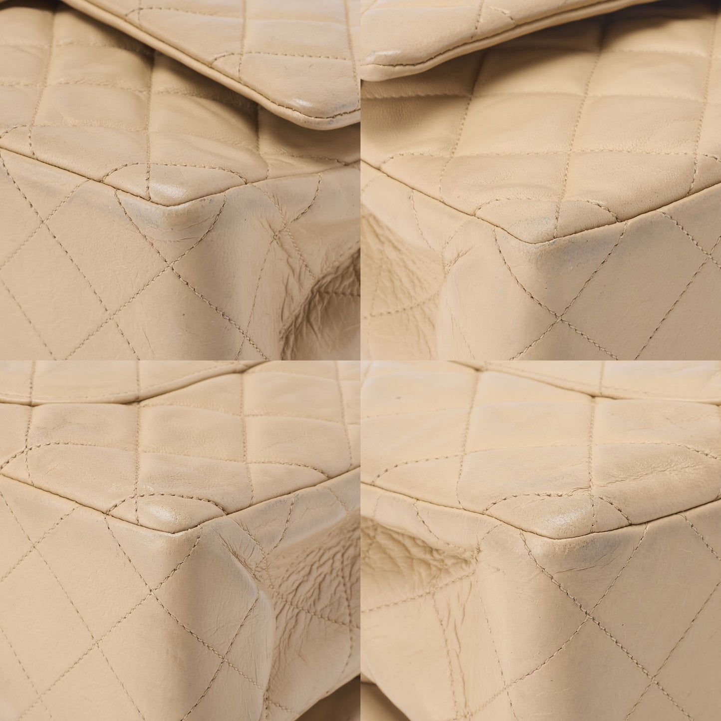 CHANEL Shoulder Bag Matelasse Double Flap Lambskin Beige Gold-Tone Hardware Pre-Owned - Vintage La Charme
