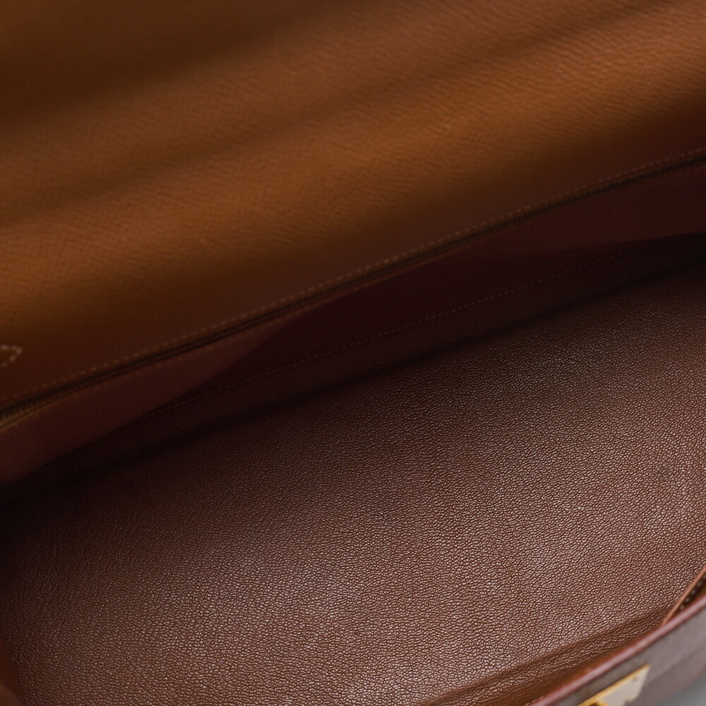 HERMES Kelly 35 2WAY Handbag Kushvel Gold, Gold, Gold-Tone Hardware, Pre-Owned - Vintage La Charme