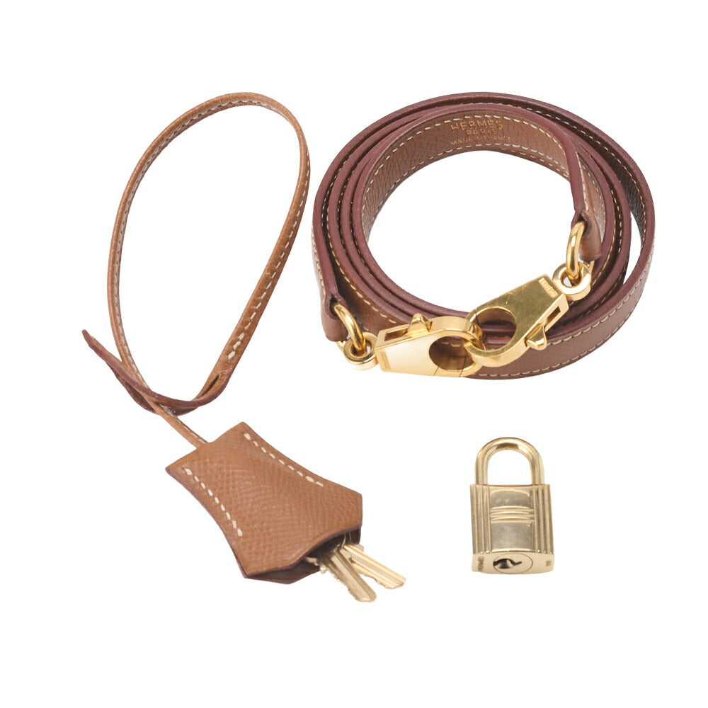 HERMES Kelly 35 2WAY Handbag Kushvel Gold, Gold, Gold-Tone Hardware, Pre-Owned - Vintage La Charme