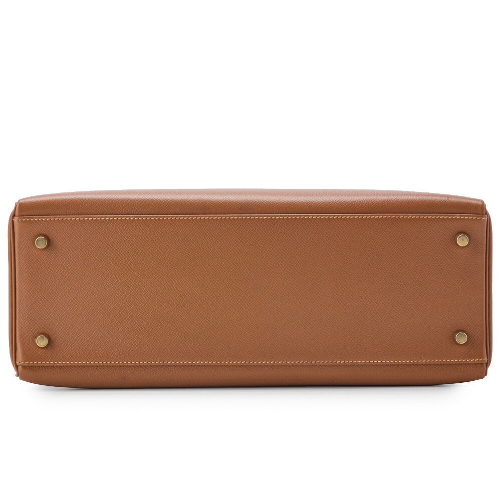 HERMES Kelly 35 2WAY Handbag Kushvel Gold, Gold, Gold-Tone Hardware, Pre-Owned - Vintage La Charme