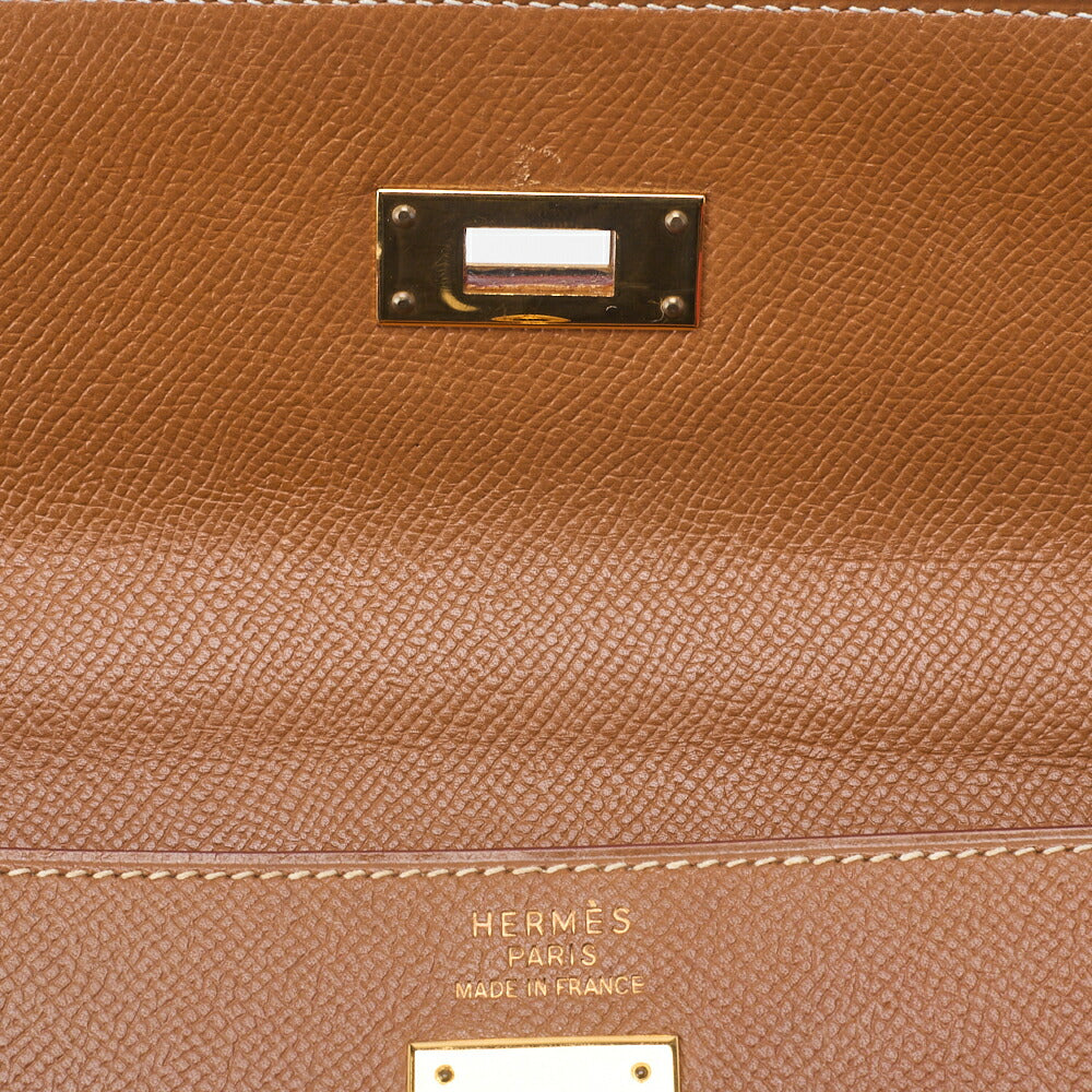 HERMES Kelly 35 2WAY Handbag Kushvel Gold, Gold, Gold-Tone Hardware, Pre-Owned - Vintage La Charme