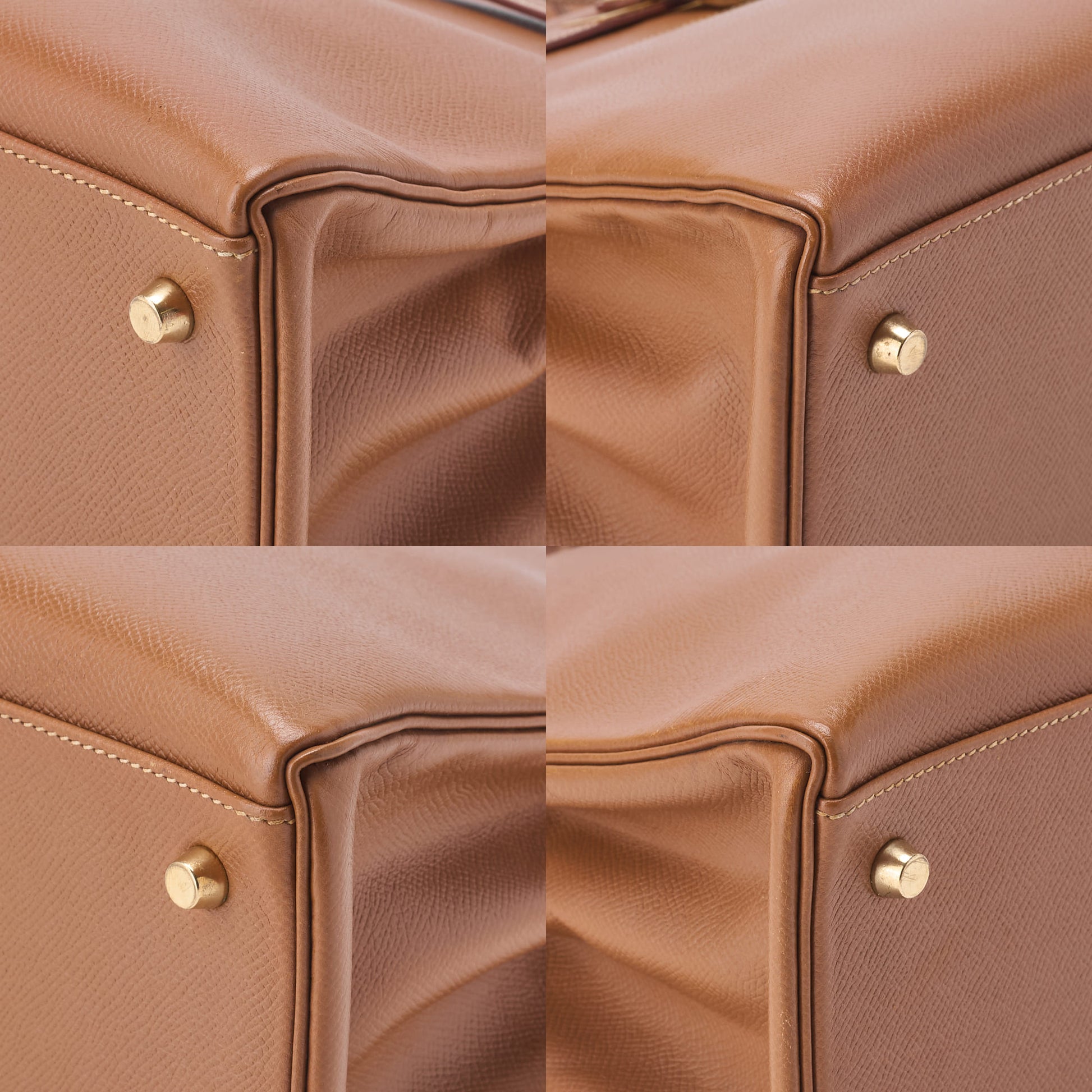 HERMES Kelly 35 2WAY Handbag Kushvel Gold, Gold, Gold-Tone Hardware, Pre-Owned - Vintage La Charme