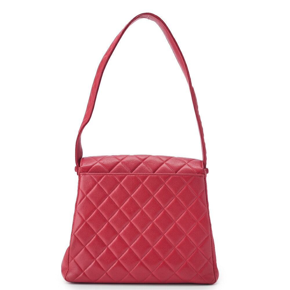 CHANEL Chain Shoulder Bag Matelasse Caviar Skin Red Gold-Tone Hardware Pre-Owned - Vintage La Charme