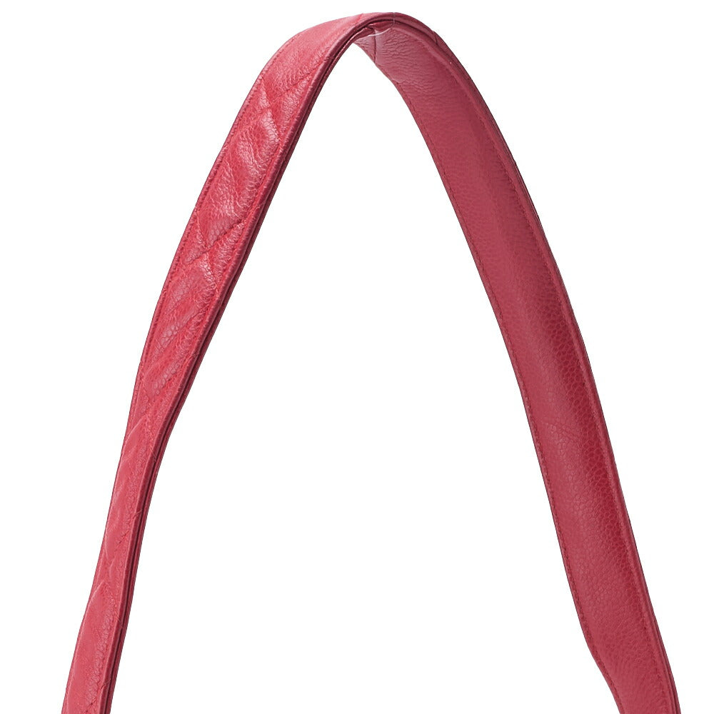 CHANEL Chain Shoulder Bag Matelasse Caviar Skin Red Gold-Tone Hardware Pre-Owned - Vintage La Charme