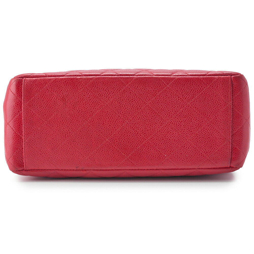 CHANEL Chain Shoulder Bag Matelasse Caviar Skin Red Gold-Tone Hardware Pre-Owned - Vintage La Charme