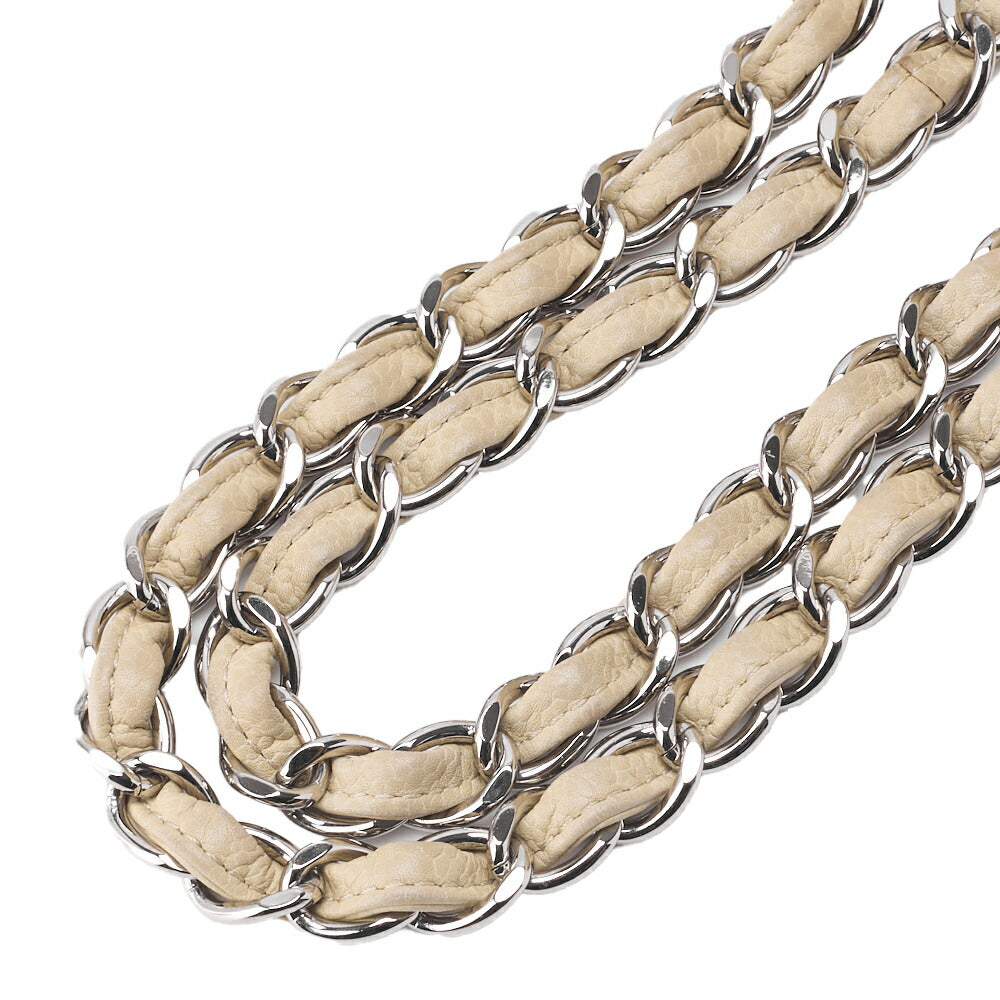 CHANEL Shoulder Bag, Matelasse, Chain Shoulder, Caviar Skin, Ivory, Silver-Tone Hardware, Pre-Owned - Vintage La Charme