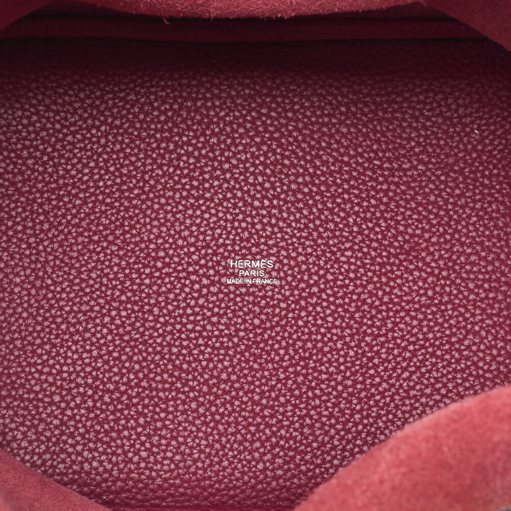 HERMES Picotin Rock MM Handbag Tryon Clemence Ruby Silver-Tone Hardware Pre-Owned - Vintage La Charme