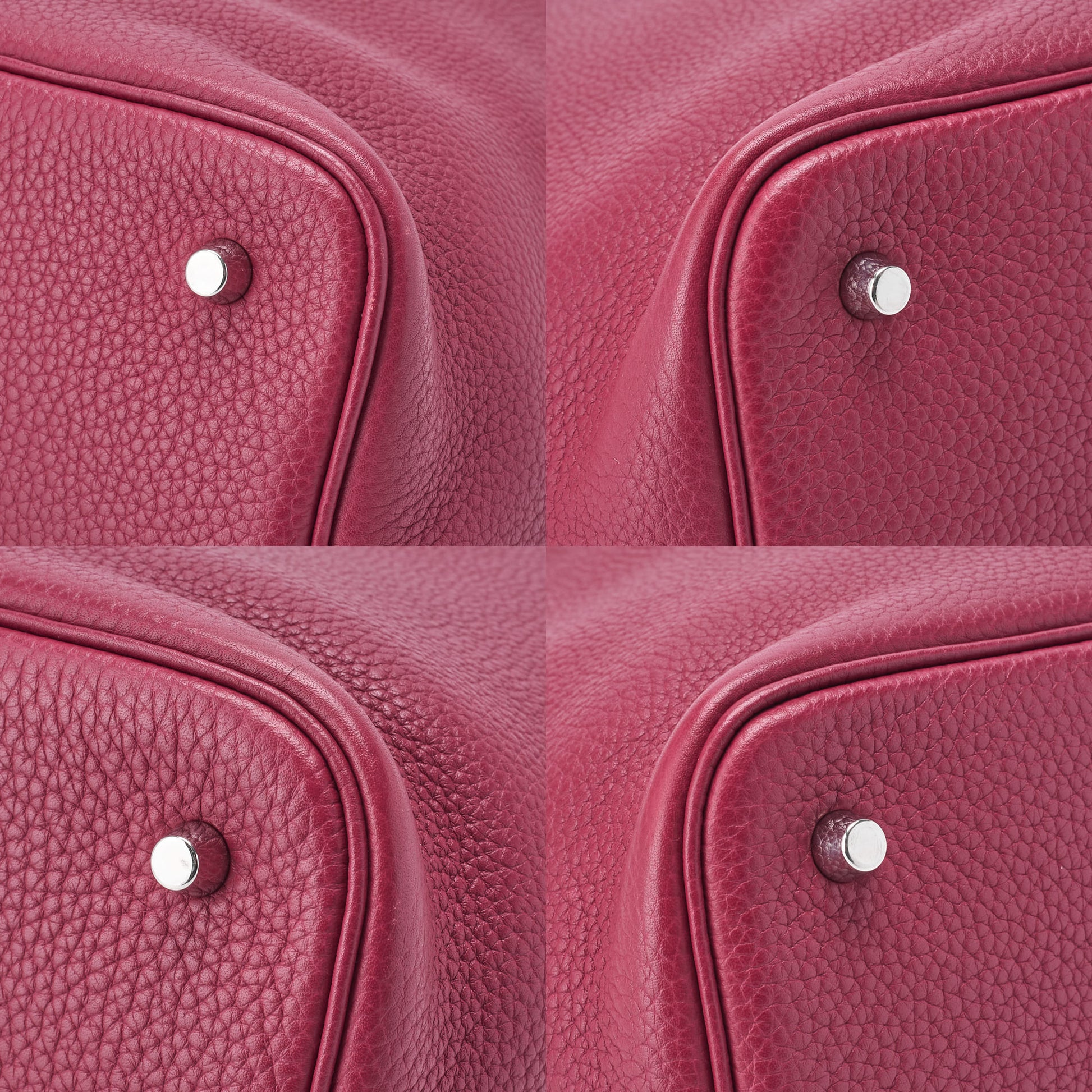 HERMES Picotin Rock MM Handbag Tryon Clemence Ruby Silver-Tone Hardware Pre-Owned - Vintage La Charme