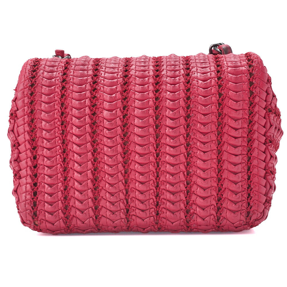 CHANEL Mini Matelasse Turn Lock Chain Shoulder Bag Lambskin Red Silver-Tone Hardware Pre-Owned - Vintage La Charme
