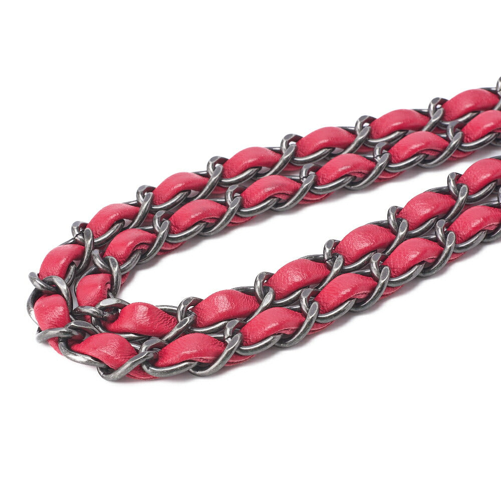CHANEL Mini Matelasse Turn Lock Chain Shoulder Bag Lambskin Red Silver-Tone Hardware Pre-Owned - Vintage La Charme
