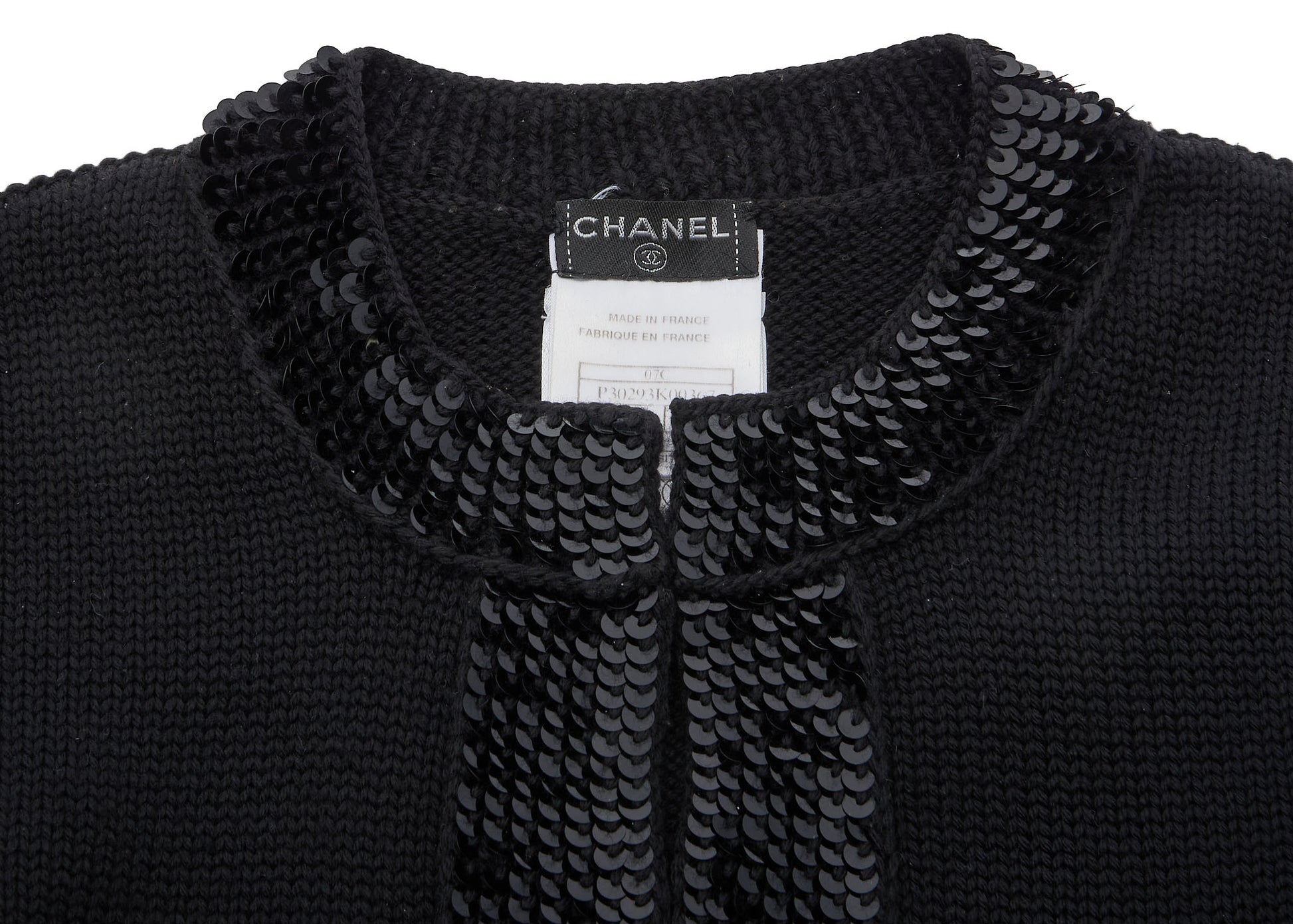 CHANEL Cardigan, Short Length, Knit, Wool, Black, Gold-Tone Hardware, Pre-Owned - Vintage La Charme