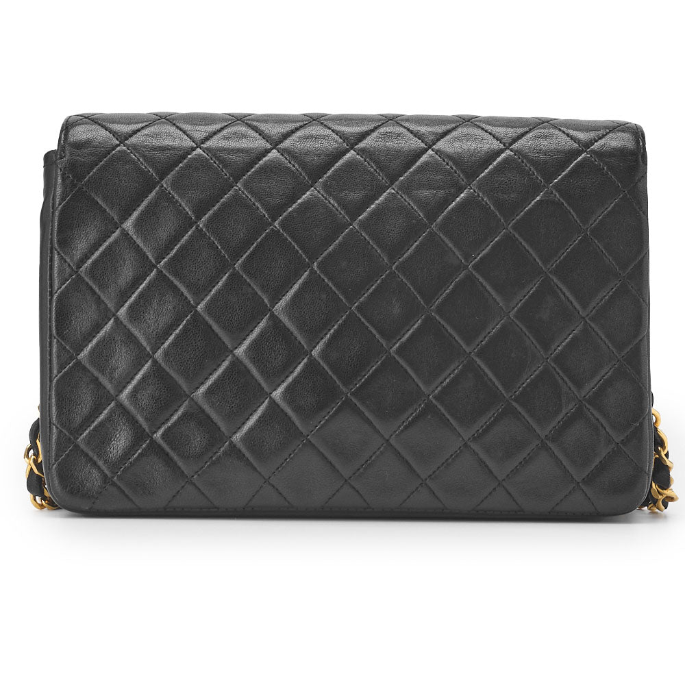 CHANEL Chain Shoulder Bag Mini Matelasse Lambskin Black Gold-Tone Hardware Pre-Owned - Vintage La Charme