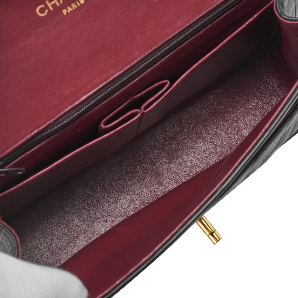 CHANEL Chain Shoulder Bag Mini Matelasse Lambskin Black Gold-Tone Hardware Pre-Owned - Vintage La Charme