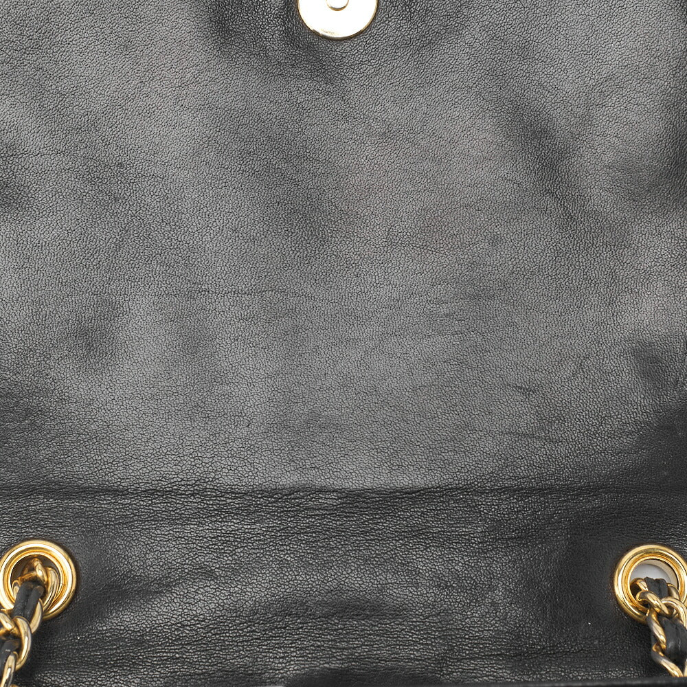 CHANEL Chain Shoulder Bag, Coco Mark, Full Flap Push Lock, Lambskin, Black, Gold-Tone Hardware, Pre-Owned - Vintage La Charme