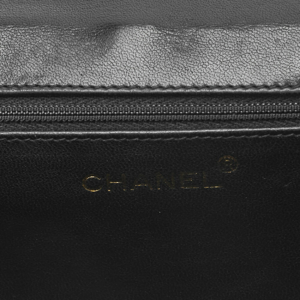 CHANEL Chain Shoulder Bag, Coco Mark, Full Flap Push Lock, Lambskin, Black, Gold-Tone Hardware, Pre-Owned - Vintage La Charme