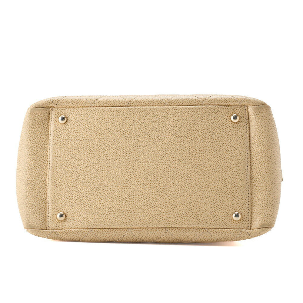 CHANEL Handbag Matelasse Caviar Skin Beige Gold-Tone Hardware Pre-Owned - Vintage La Charme