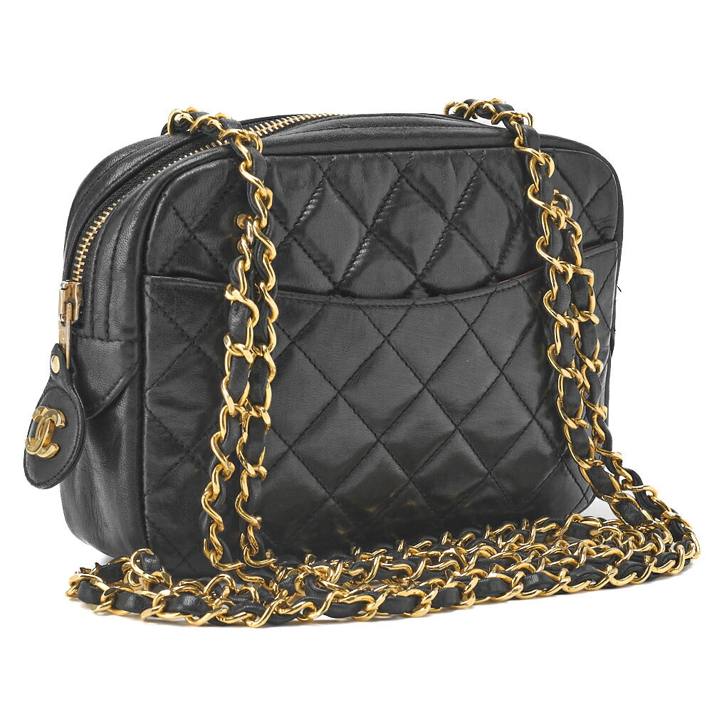 CHANEL Shoulder Tote Bag Matelasse Lambskin Black Gold-Tone Hardware Pre-Owned - Vintage La Charme