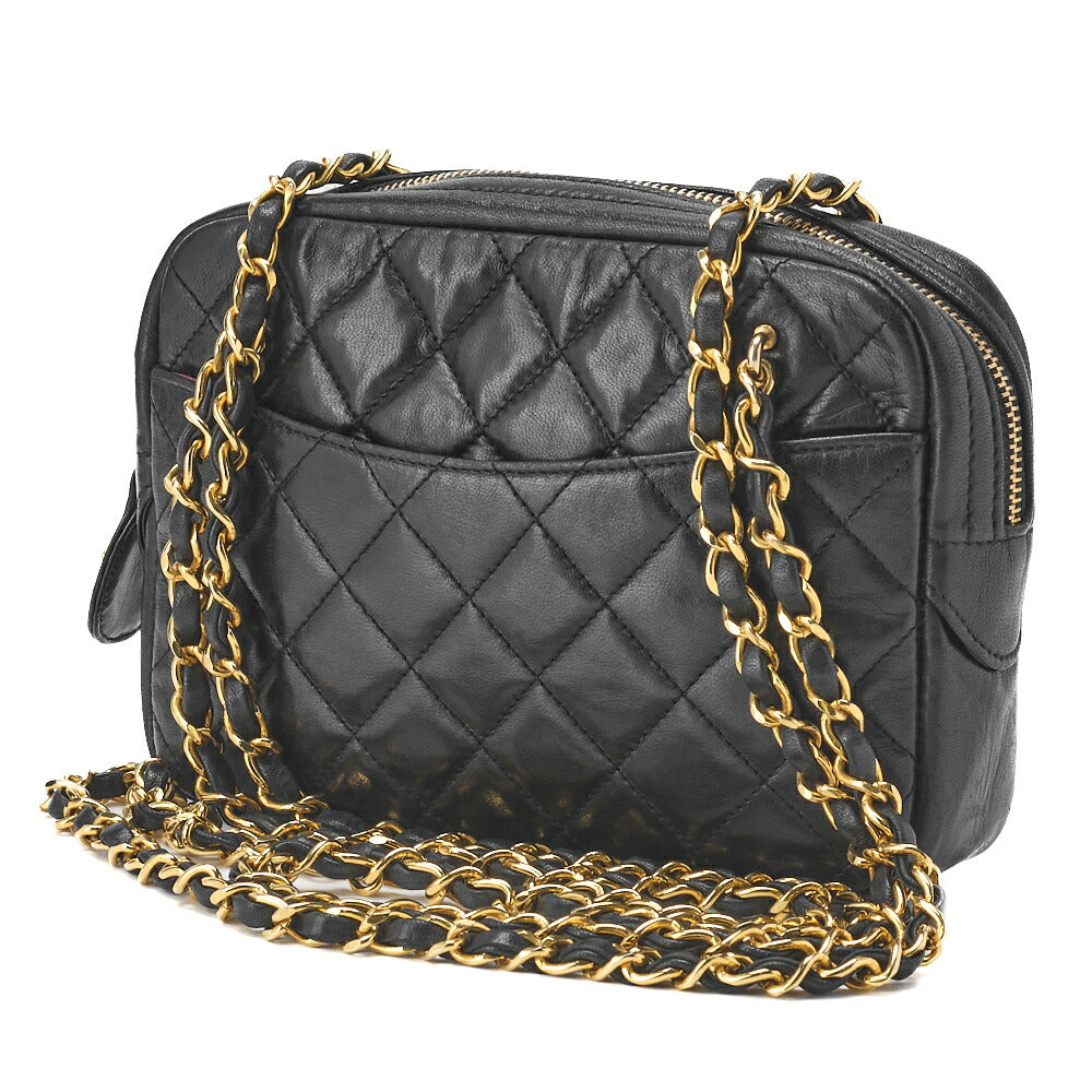 CHANEL Shoulder Tote Bag Matelasse Lambskin Black Gold-Tone Hardware Pre-Owned - Vintage La Charme