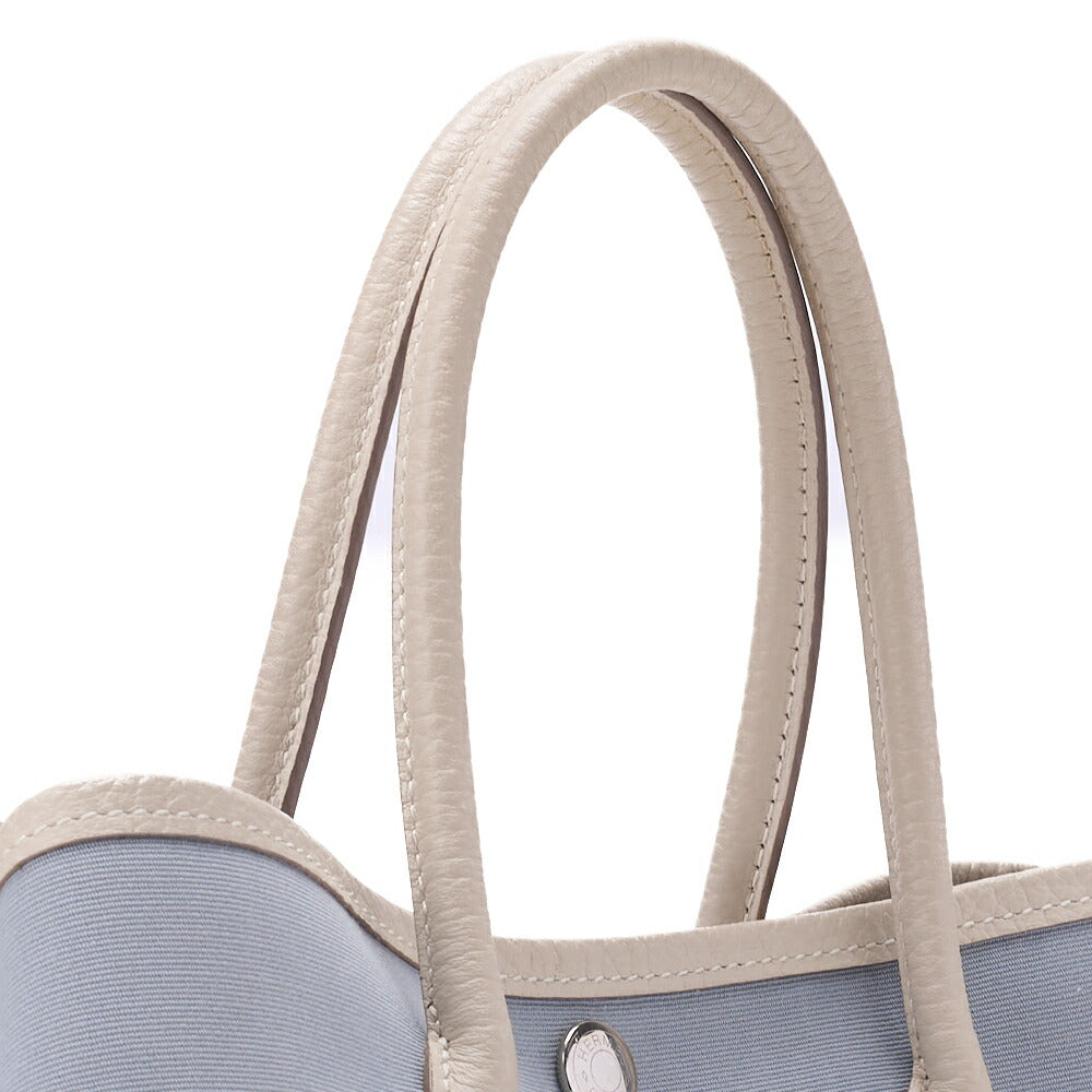 HERMES Garden Party TPM Tote Bag Toile Offiche Blue Silver-Tone Hardware Pre-Owned - Vintage La Charme