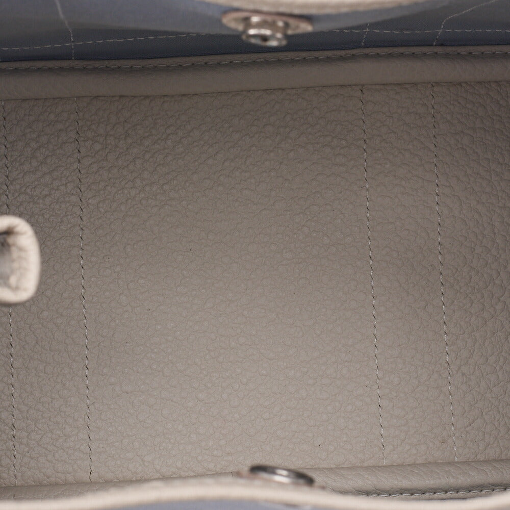 HERMES Garden Party TPM Tote Bag Toile Offiche Blue Silver-Tone Hardware Pre-Owned - Vintage La Charme