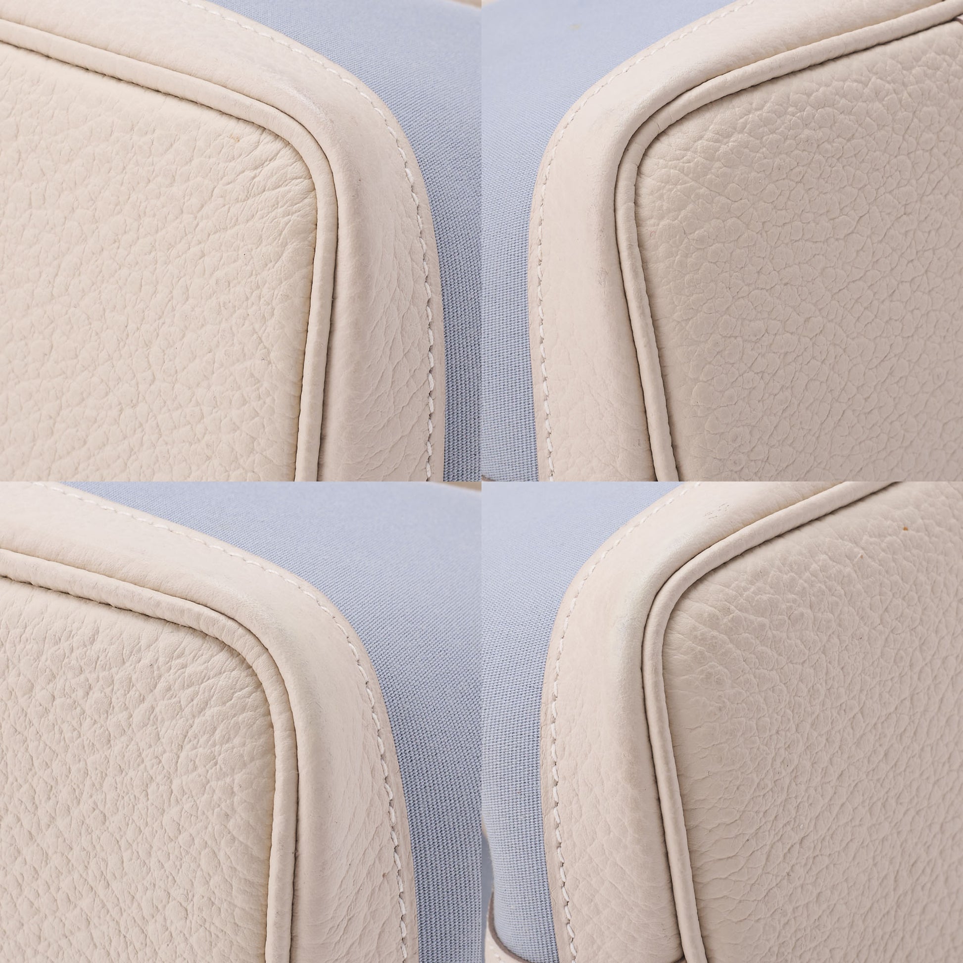 HERMES Garden Party TPM Tote Bag Toile Offiche Blue Silver-Tone Hardware Pre-Owned - Vintage La Charme