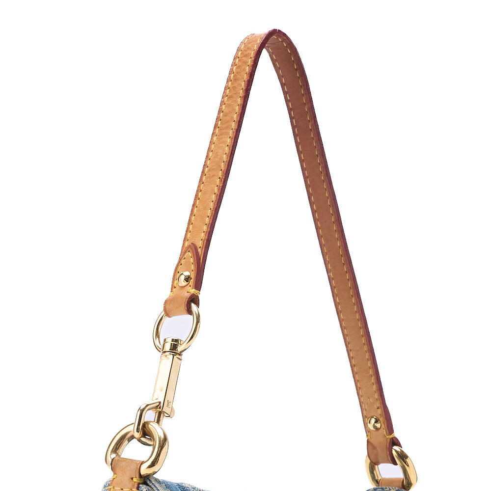 Louis Vuitton Shoulder Bag, Monogram Denim, Mini Preeti, Fuchsia, Gold-Tone Hardware, Pre-Owned - Vintage La Charme