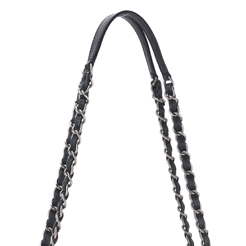CHANEL Shoulder Tote Bag Matelasse Sparkle Leather Black Silver-Tone Hardware Pre-Owned - Vintage La Charme