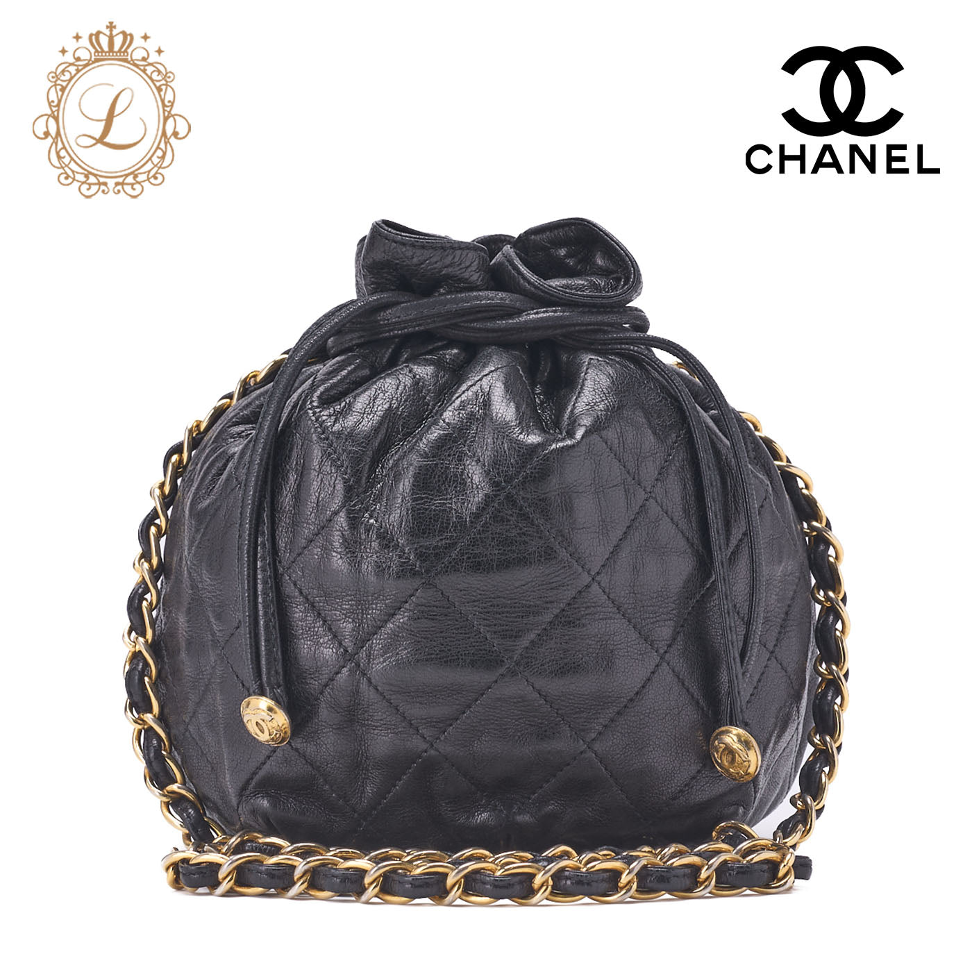 CHANEL Chain Shoulder Bag Mini Matelasse Lambskin Black Gold-Tone Hardware Pre-Owned - Vintage La Charme