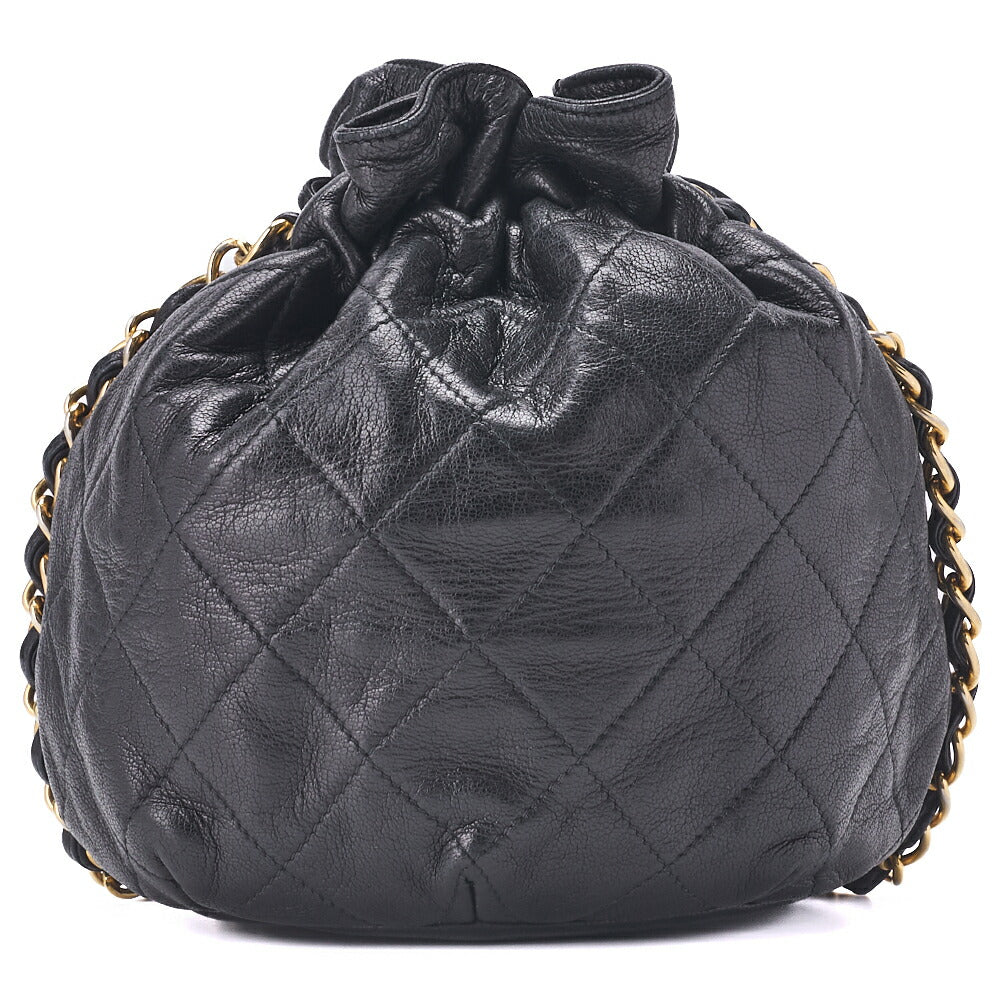CHANEL Chain Shoulder Bag Mini Matelasse Lambskin Black Gold-Tone Hardware Pre-Owned - Vintage La Charme