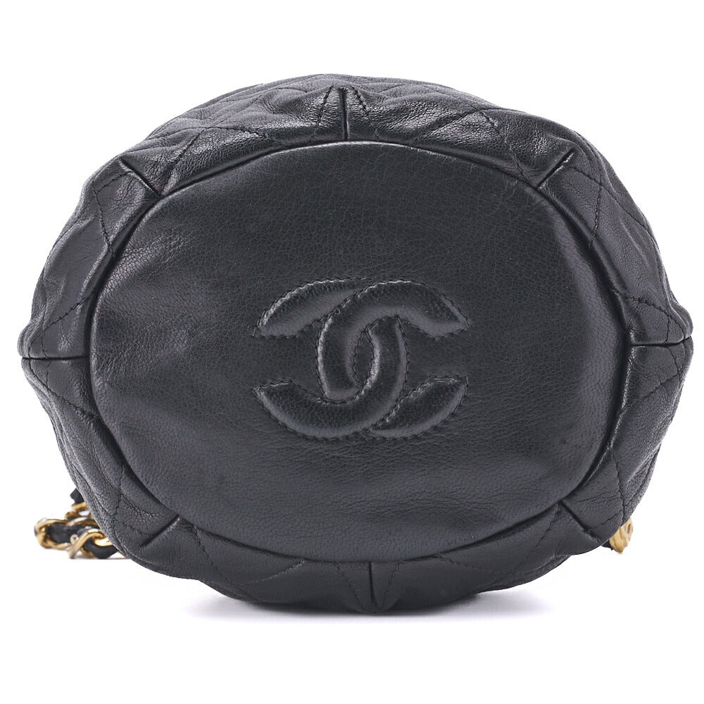 CHANEL Chain Shoulder Bag Mini Matelasse Lambskin Black Gold-Tone Hardware Pre-Owned - Vintage La Charme