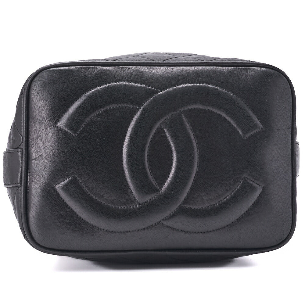 CHANEL Shoulder Bag Coco Drawstring Type Lambskin Black Gold-Tone Hardware Pre-Owned - Vintage La Charme