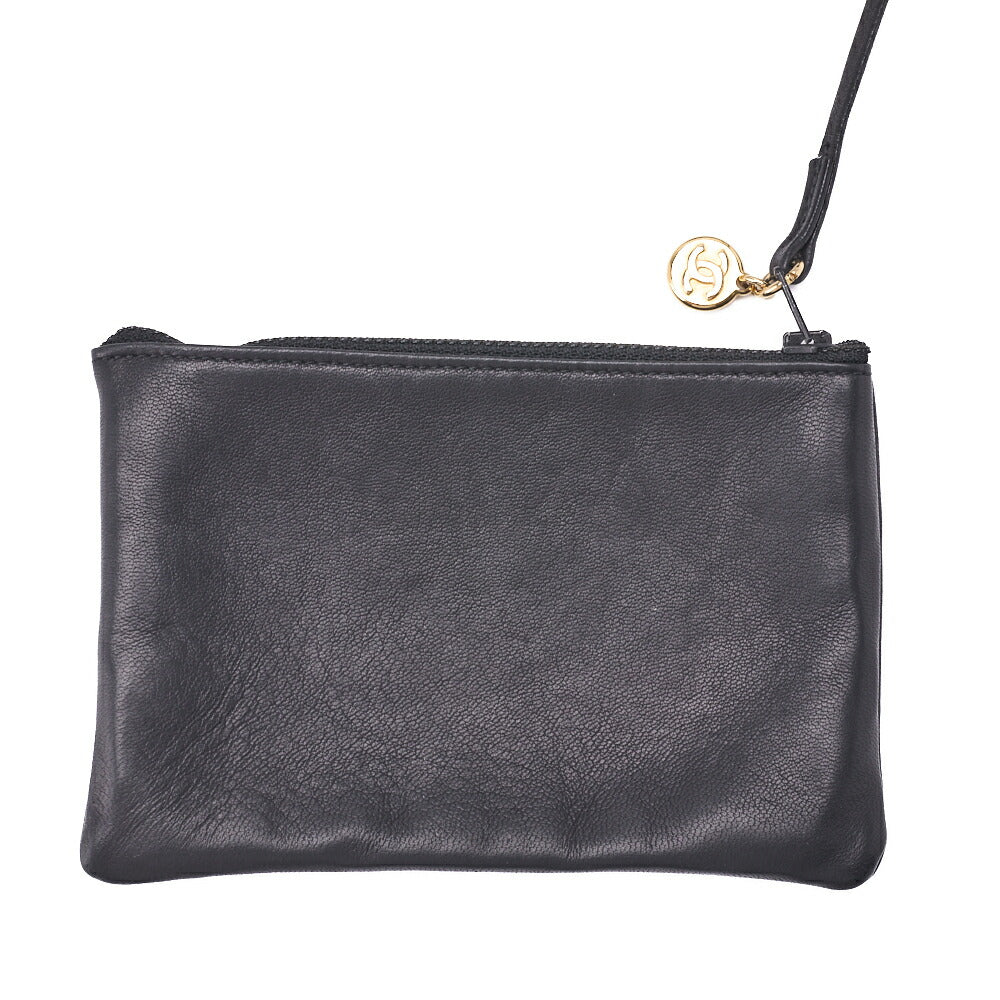 CHANEL Shoulder Bag Coco Drawstring Type Lambskin Black Gold-Tone Hardware Pre-Owned - Vintage La Charme