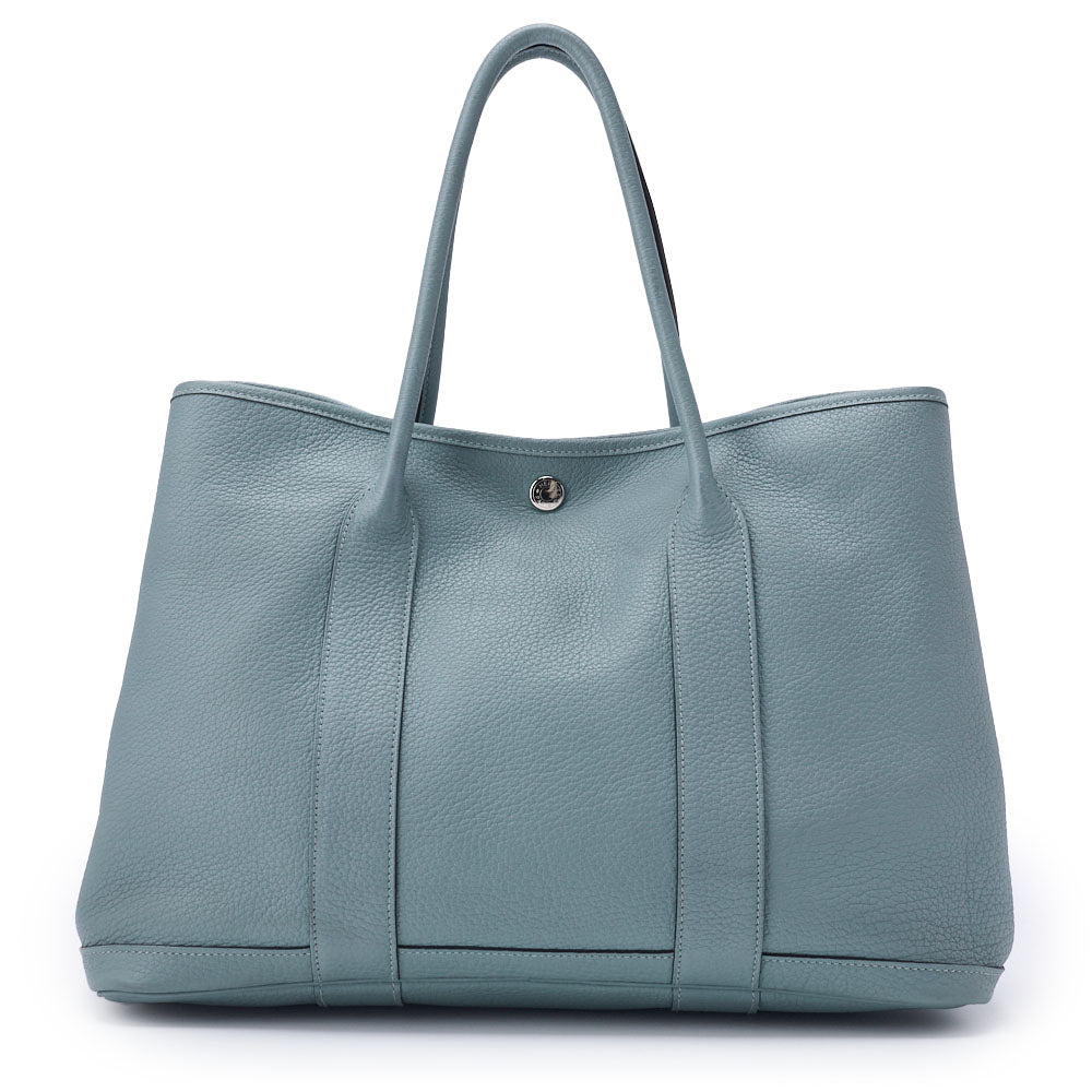 HERMES Garden Party PM Tote Bag Negonda Blue Sun Seal Leather Silver-Tone Hardware Pre-Owned - Vintage La Charme
