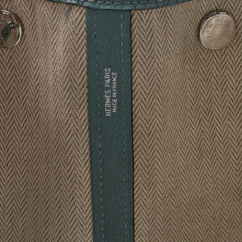 HERMES Garden Party PM Tote Bag Negonda Blue Sun Seal Leather Silver-Tone Hardware Pre-Owned - Vintage La Charme