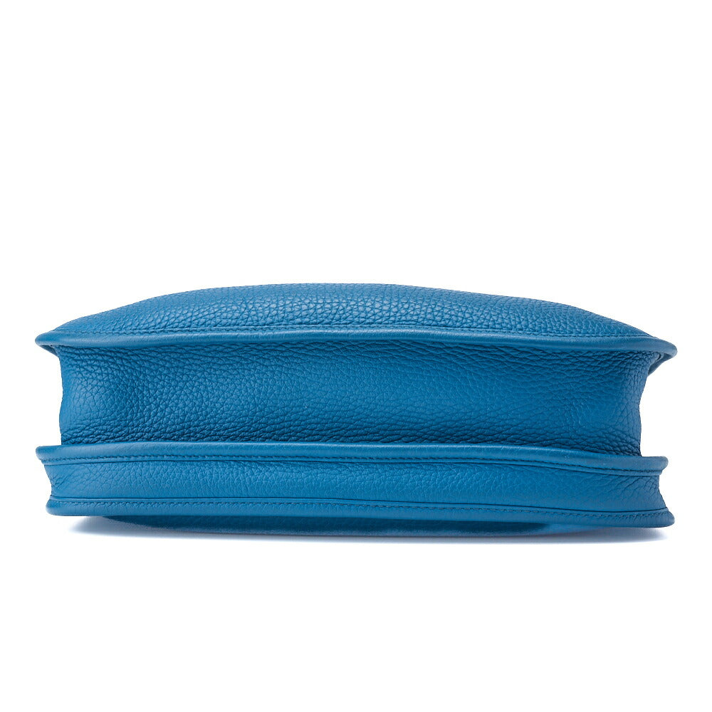 HERMES Shoulder Bag, Evelyn PM 3 Trois, Tryon Clemence, Turquoise, Silver-Tone Hardware, Pre-Owned - Vintage La Charme