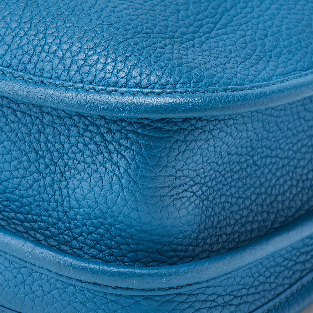 HERMES Shoulder Bag, Evelyn PM 3 Trois, Tryon Clemence, Turquoise, Silver-Tone Hardware, Pre-Owned - Vintage La Charme